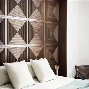 3D Home Decoration Fluted Solid Wood Grain Finish Decor Puzzle Wainscot Wall Panels Wall Interior Boards for Bedroom