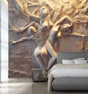 3D Image Relief Abstract Art Modern Waterproof Wallpapers for Hotel and Bedroom Background