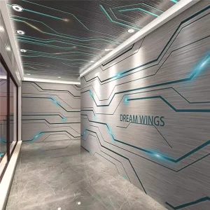 3D Industrial Geometric Waterproof Self adhesive Seamless Fabric Wallpaper for KTV E sports Hall Internet Cafe Hotel Room