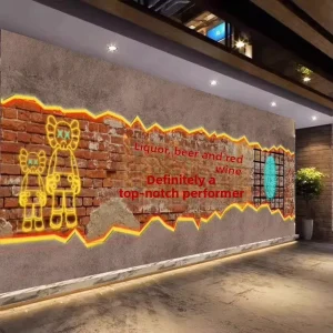 3D Industrial Style Retro Brick Wall Cement Gray Waterproof Mold Proof Easy Seamless Fabric Wallpaper for Restaurant Bar Hot Pot