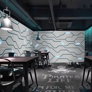 3D Industrial Technological Waterproof Self Adhesive Wallpaper for KTV E Sports Hall Internet Cafe Hotel Room Entertainment Use