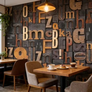 3D Letter Modern Silk Fabric Wallpaper Custom Size Coffee Party House Restaurant Mural Boy’s Room Gym Living Room Bedroom
