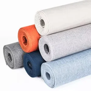 3D Linen Texture Fabric Peeling and Pasting Wallpaper Decoration Polyvinyl Chloride Grass Fabric Self-adhesive Wallpaper
