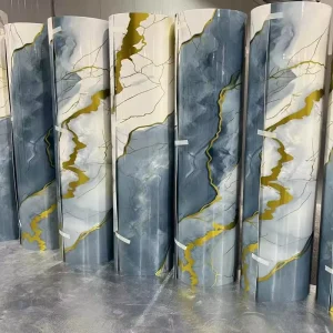 3D Marble Design PVC Wallpaper Self-Adhesive Vinyl Rolls & Sheets with Grilled Pattern