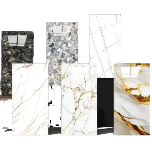 3D Marble Design Stylish Interiors Aluminum Back PE Foam Wall Paper Soundproof Peel Stick DIY Wallpaper