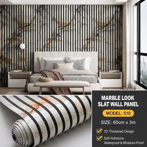 3D Marble Pattern Grilled Wallpaper Wall Sticker Self Adhesive Waterproof for Home Wall Decoration