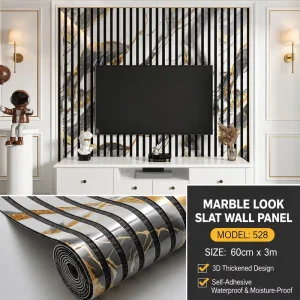 3D Marble Pattern Grilled Wallpaper Wall Sticker for Home Wall Decoration