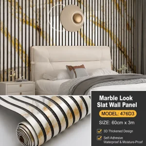 3D Marble Pattern Grilled Wallpaper Wall Sticker for Home Wall Decoration
