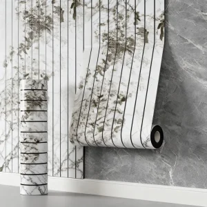 3D Marble Waterproof Soundproof Wood Grain Self-Adhesive Removable Wallpaper Sticker for Kitchen Bedroom Home TV
