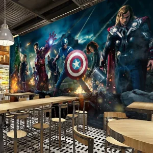 3D Marvel Avengers Theme Wallpaper Hulk Bar Restaurant Wallpaper Internet Cafe Gym Mural