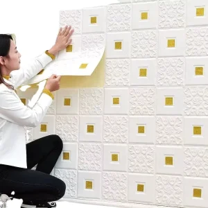 3D Modern Design Waterproof Eco-friendly Soundproof Anti-Slip Self-Adhesive PVC Non-Woven Wall Stickers for Bedroom Home