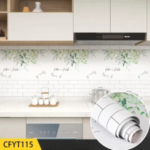3D Oil Proof PE Peel and Stick Heat Resistant Soundproof Kitchen Film Easy Wipe Clean Back Wallpaper