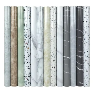 3D PVC Marble Stone Pattern Film Wall Panel Wallpaper Removable Self Adhesive Vinyl Paper for Bathroom Kitchen Walls