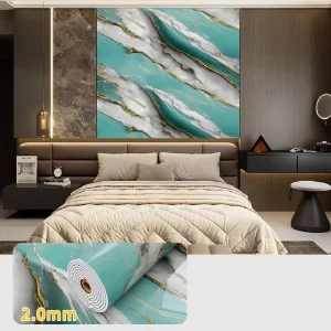 3D PVC PET Self Adhesive Waterproof Marble Pattern Modern Living Room & Apartment Peel and Stick Wall Stickers IXPE Tiles