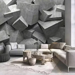 3D PVC Self-Adhesive Waterproof Wallpapers Modern Hospital Living Room Decor Rock Relief TV Background Customizable Size Color