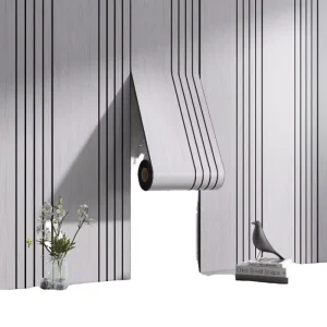 3D PVC Slat Wall Decals Geometric Faux Grid Mould Proof Wallpaper Panels Waterproof Peel Stick Design Living Room TV Accent Wall