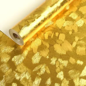 3D PVC Wallpaper KTV Decor Rolls Gold Color