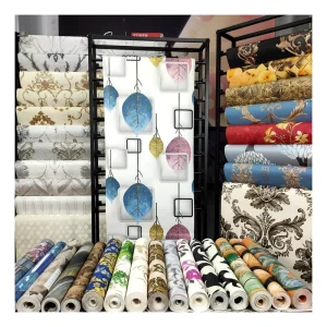 3D PVC Waterproof Home Wallpapers Modern Floral Fireproof Rolls for Living Room Entertainment