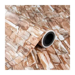 3D PVC Wood Grain Wallpaper Brick Stone Wallpaper Indoor Wall Sticker for Home Decoration