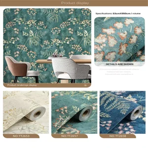 3D Peel and Stick Embossed Flower Wallpaper Decorative Wall Paper for Bedroom Living Room Hotel Decoration
