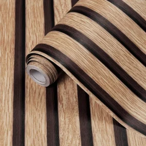 3D Peel and Stick Self Adhesive Vinyl Wall Paper Slat Wood Wallpaper for Wall Bedroom Decor