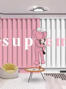 3D Pink Industrial Geometric Container Photo Booth KAWS Themed Billiard Hall Decorative Mural Custom Seamless