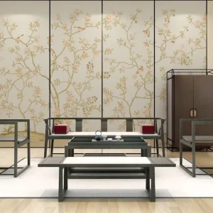3D Printed Chinese Painting Style Wall Paper Wallpaper Mural Handpainted Wallpaper Chinoiserie Floral Bird Silk Wallpaper Murals