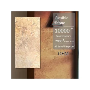 3D Printing MCM Soft Travertine Flexible Stone Slate 20*30mm Waterproof Fireproof Marble Piedra for Villa Hote Flexible