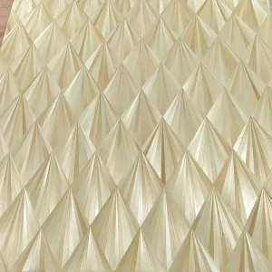 3D Pyramid Straw Marquetry Handcrafted Natural Straw Geometric Textured Decor Wall Panel