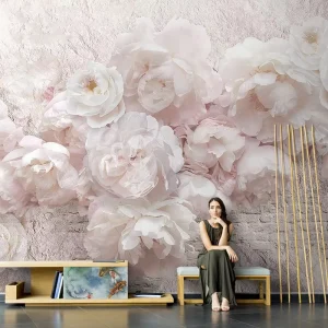 3D Rose Background Wallpaper Wedding Room Wallpaper Flowers Bedroom Living Room Broadcast Room Mural