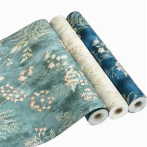 3D Self Adhesive Embossed Floral Wallpaper American Style Deep Textured Wall Covering for Bedroom Hotel Wall Renovation