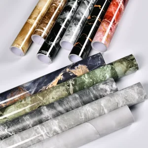 3D Self Adhesive Modern Waterproof Fireproof Marble Geometric Vinyl Wallpaper Roll for Household Kitchen Entertainment