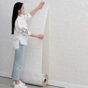 3D Self Adhesive Wall Sticker Waterproof Moisture Proof Wall Wallpaper Tile Effect Wall Decor for Bedroom Living Room