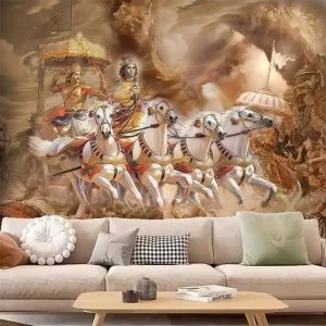 3D Silk Waterproof Wrinkle Resistant Modern Wallpaper Man Sword Horse Riding Wall Mural Easy Installation Household Wall