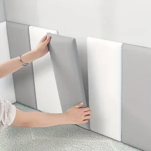 3D Soft Pad Wall Panel Embossed Wallpaper Anti-Collision Soundproof Self-Adhesive Wall Panel for Home Decor
