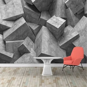 3D Stereo Embossed Flocking Matte Gloss Concave convex Visual Space Seamless Fabric Custom Industrial Style Graphic Design