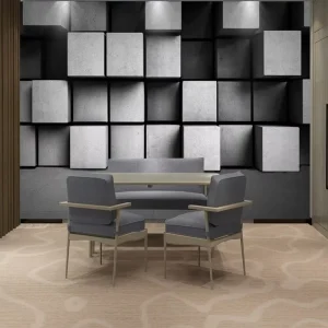 3D Stereo Embossed Matte Gloss Concave convex Visual Space Seamless Fabric Custom Industrial Style Graphic Design Wallpaper