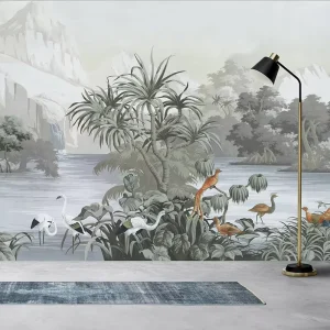 3D Stereoscopic Waterproof Custom Wallpaper Tropical Forest Retro Style Wall Mural for Bedroom and Dining Wall Decoration