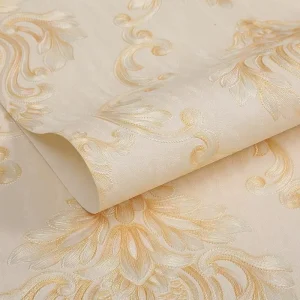 3D Striped Adhesive Non-Woven Pvc Wallpaper Suede Brown Shades Wallpaper Designs Gold Lines for Walls Roll Modern