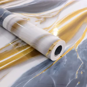 3D Textured Gold Foil Wallpaper Waterproof Anti Scratch Self Adhesive Wall Stickers