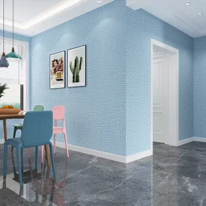 3D Textured Linen Wall Sticker Waterproof Self Wallpaper PE Foam Backing for Home Decor DIY Projects Thickened Wall Sticker