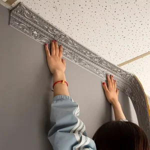 3D Waist Skirting Wall Border Self Adhesive Door Frame Trim Line Sticker Wall Molding Wall Border Foam with Intricate Pattern