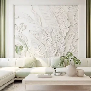 3D Wall Decoration Panel Office Decor Art Background Wall Panels Carving Wall Decor Leaf Art Wall Decor For Living Room
