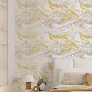 3D Wall Panel PET Marble Peel and Stick Wallpaper Realistic Waterproof for Living Room Hotel Office