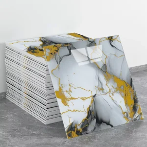 3D Wall Stickers Home Decor Self Adhesive Waterproof Oil Proof Marble Wall Tiles for Kitchen Bathroom Walls 30x30cm