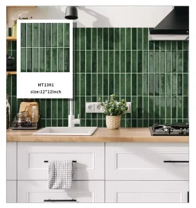3D Wallpaper DIY Home Decor Kitchen Backsplash Tile Peel and Stick Tite Green Peel Stick Wall Tiles