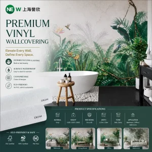 3D Wallpaper Murals Paintable Vinyl Wallcovering Anti Mold Adhesive Wall Mural for Living Room