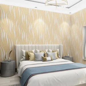 3D Wallpaper Removable for Home Decor Damask Solid Non Woven Wall Paper Sticker Self Adhesive