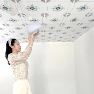 3D Waterproof Ceiling Stickers Self Adhesive Wallpaper for Bedroom Kitchen Living Room DIY Ceiling Decoration Panels