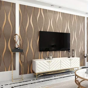3D Wave Stripe Geometric Self Adhesive Wallpaper Living Room Dining Room Wall TV Background Wall Stickers